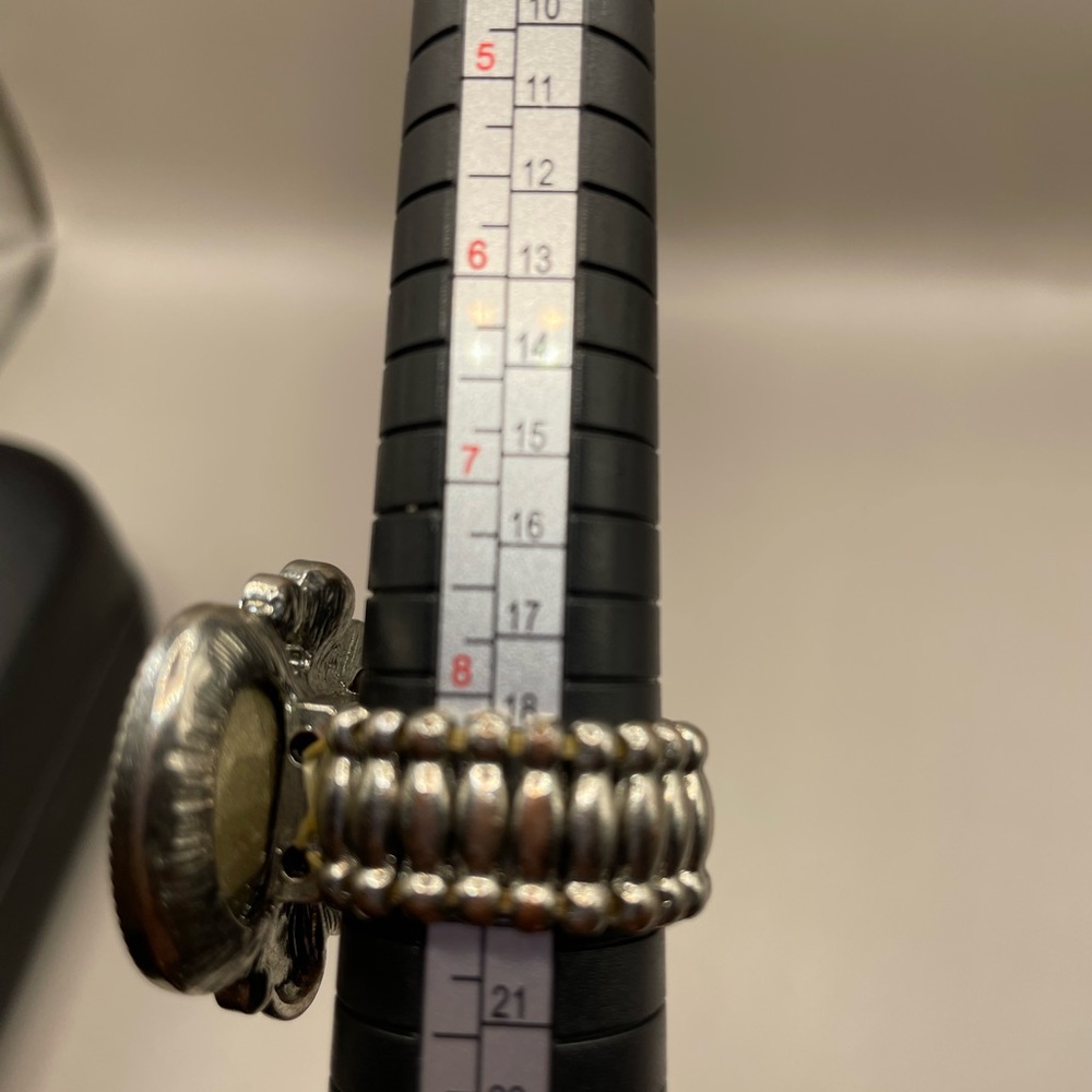 Large Statement Textured Rhinestone And Wavy Oval… - image 6